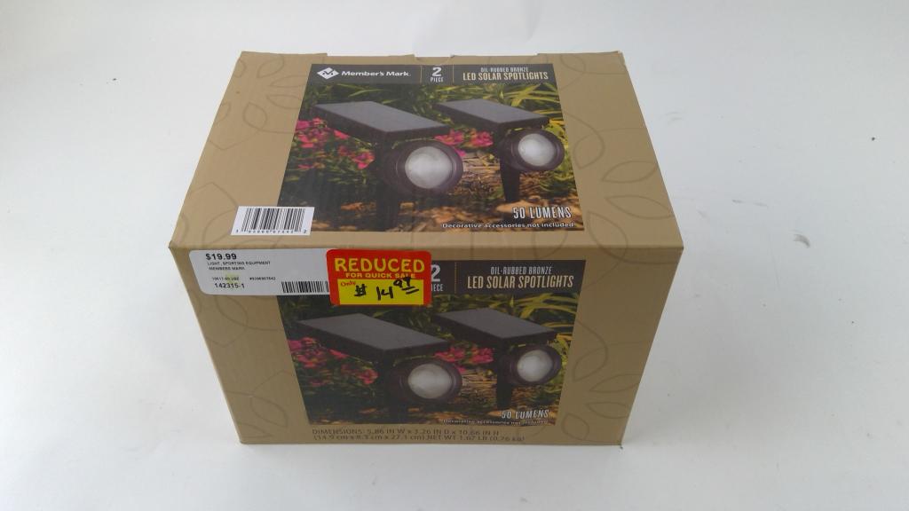 Memebers Mark 2 Piece LED Solar Spotlights