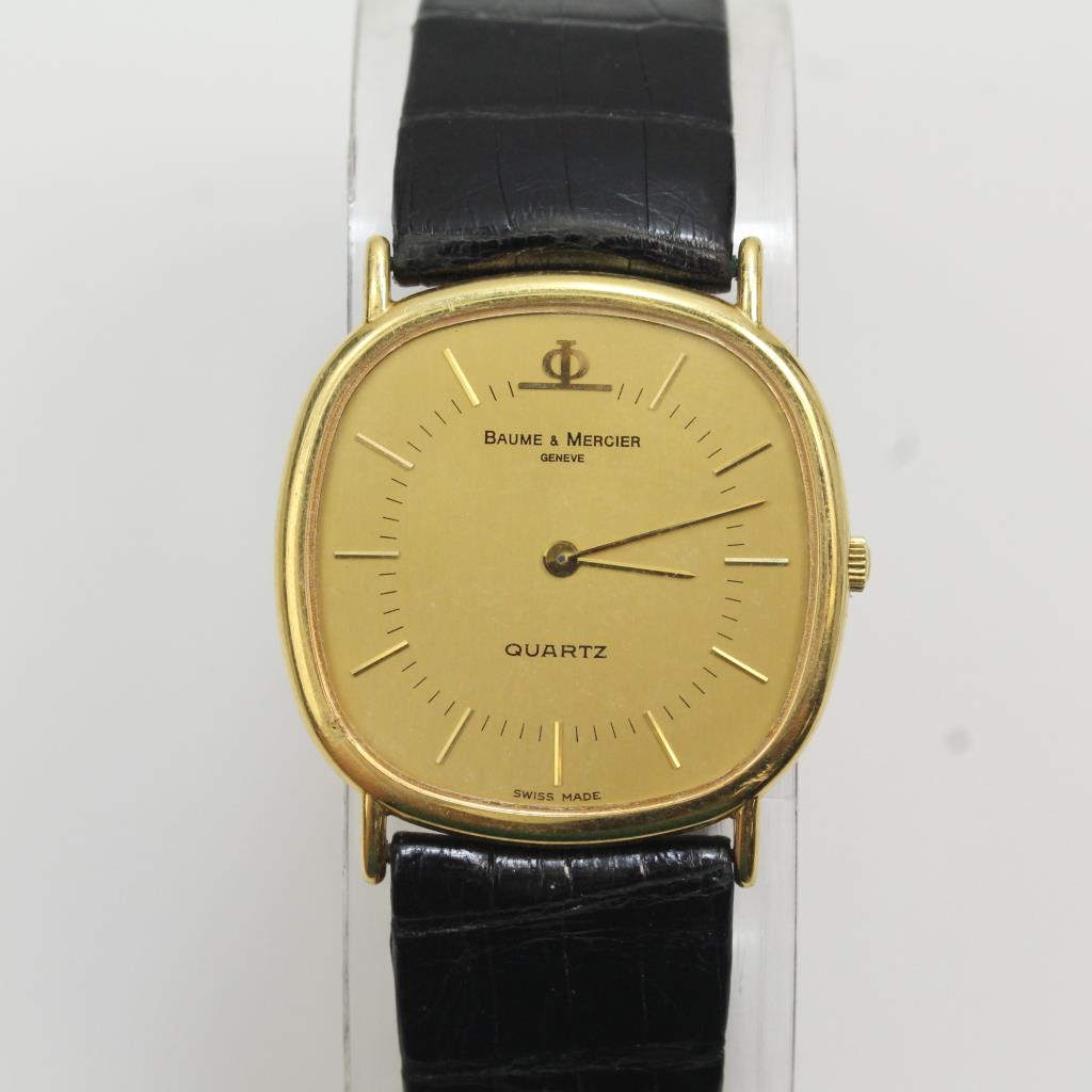 baume mercier 14k gold watch mens