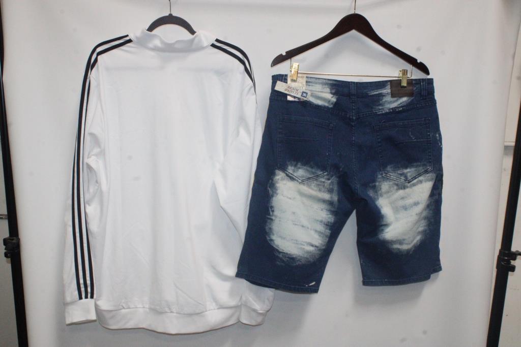 Men's Denim & Rivets Shorts And Adidas Essentials 3-Stripes Tricot ...