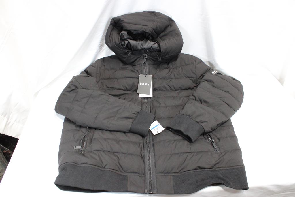 Men's DKNY Quilted Perforamce Hooded Bomber Jacket, Size XL
