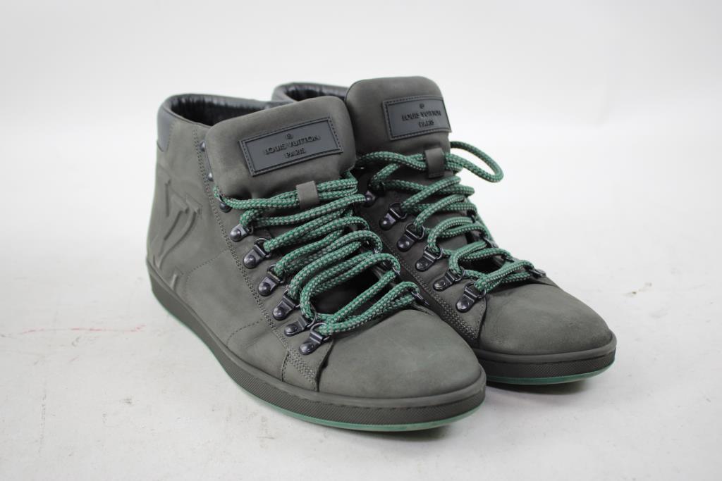 Men's Louis Vuitton High Top Sneakers, Size 11 Double Checked By Entrupy