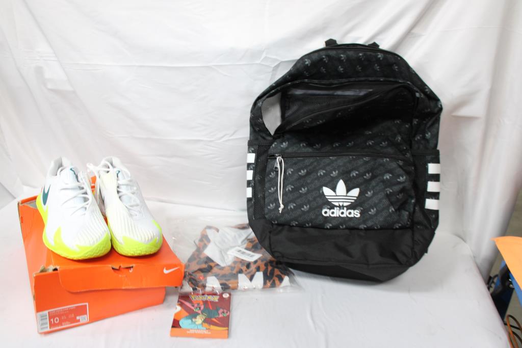 Men's Nike Zoom Vapor Size 10, Adidas Backpack And More