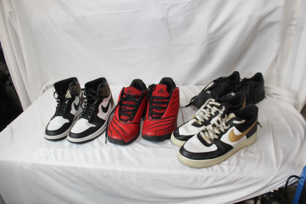 Men's Shoes Bulk Lot, Adidas, Nike Airforce Low & High Top 4 Pieces