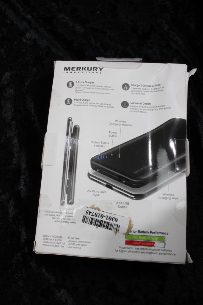Merkury 5000mAh Powerbank Wirless Charger Property Room
