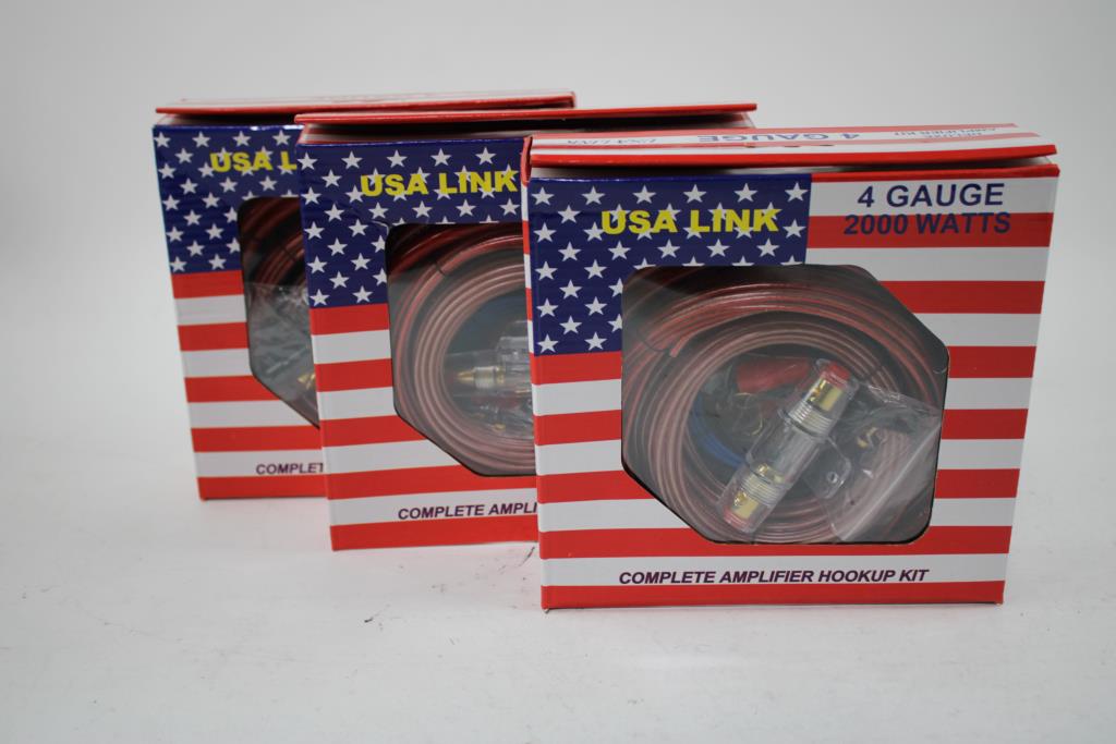 Metra 1000W Amp Installation Kit, USA Link 2000W Amp Hookup Kit, 4 Pieces