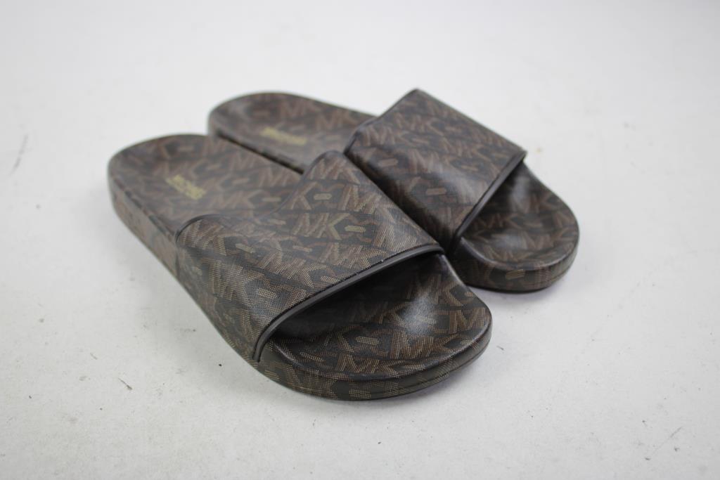 Michael Kors Gilmore Slides Sandals, Brown, Women's Size 6M