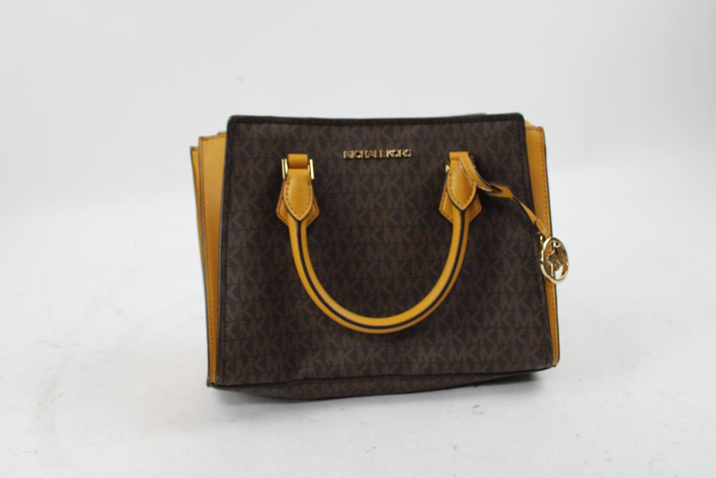 Michael Kors Hope Medium Messenger Marigold Leather Handbag
