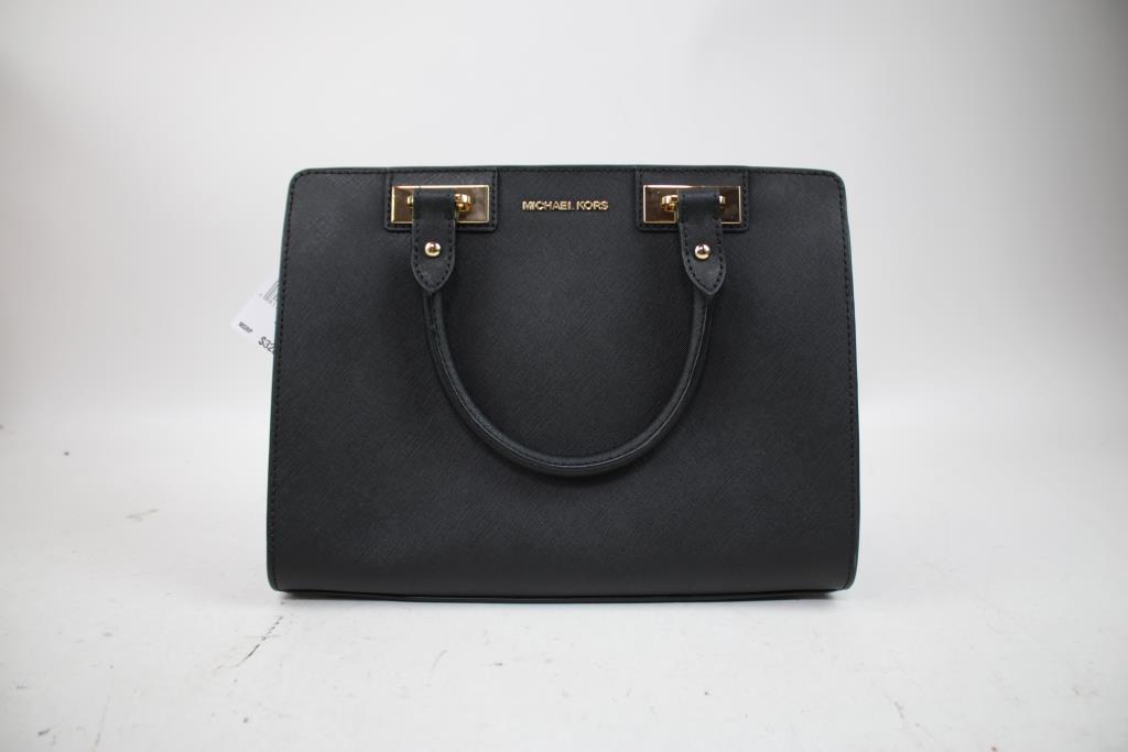 Michael Kors Medium Leather 'Quinn' Satchel, Black