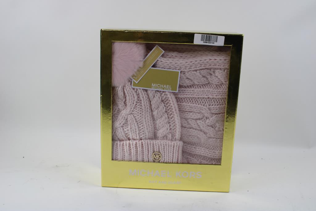 Michael Kors Pink Hat And Scarf