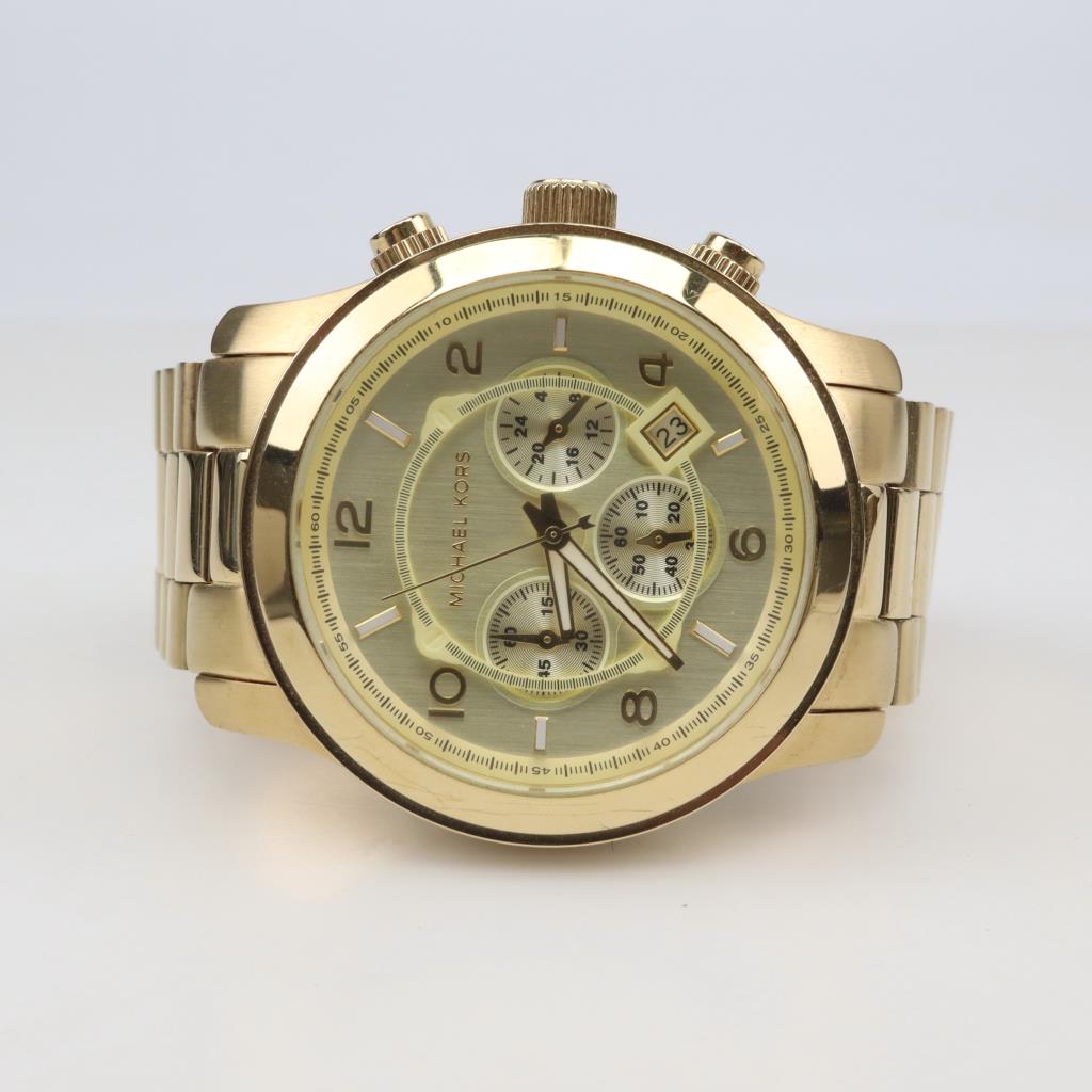 Michael Kors Runway Chronograph Turquoise Dial Rose Gold Steel Strap Watch For Women - MK6164