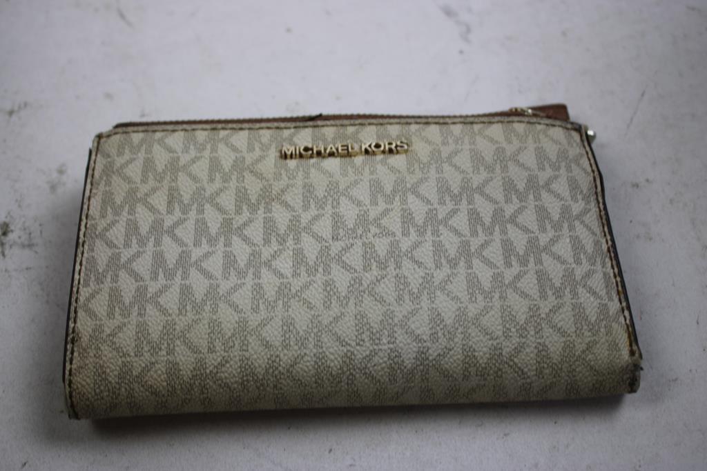 Michael Kors Signature Logo Smartphone Wallet, Dji Microphone, & Apple Earbuds 3 Pieces