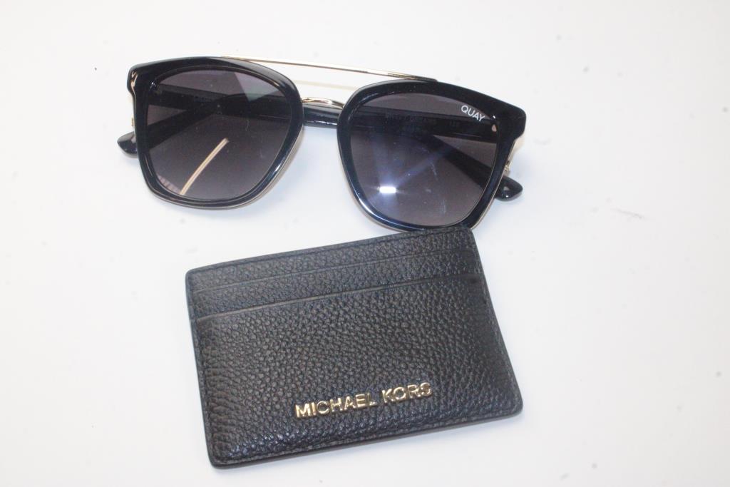 Michael Kors Small Brown Leather Crossbody Bag With Quay Sunglasses And