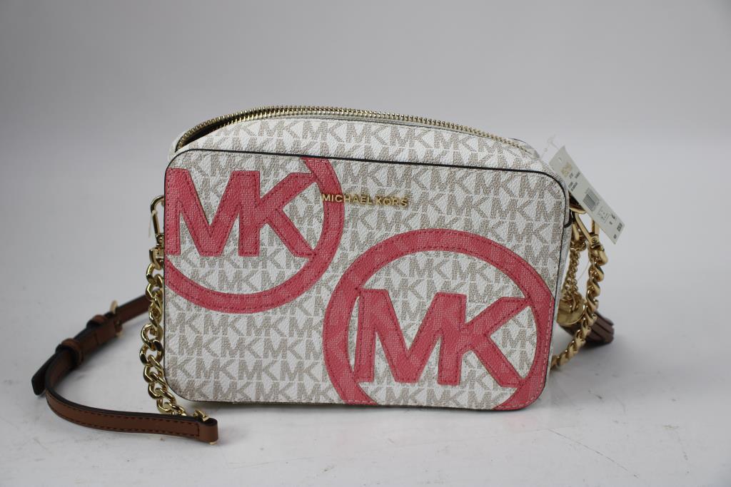 Michael Kors White/Pink Crossbody Handbag