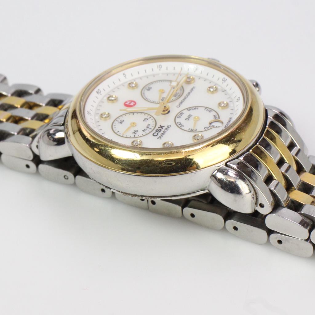 Michele
 CSX 38MM Two Tone 18K Yellow Goldplated & Stainless Steel Diamond Chronograph Watch main image 1