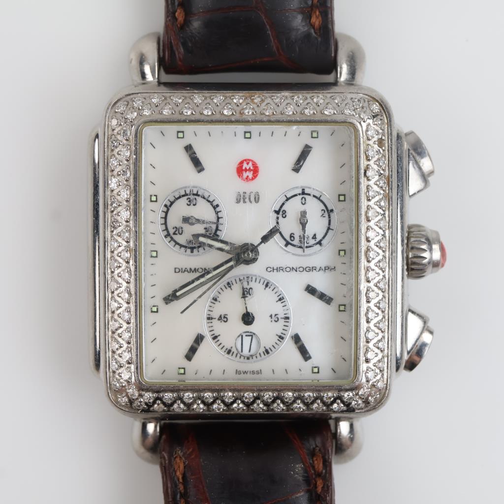 Michele Deco Diamond Chronograph Watch