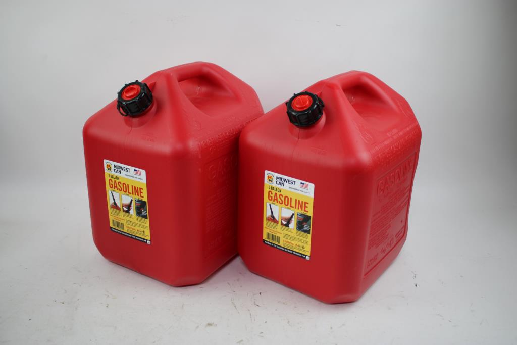Midwest Can 5 Gallon Gasoline Cans, 2 Pieces | Property Room