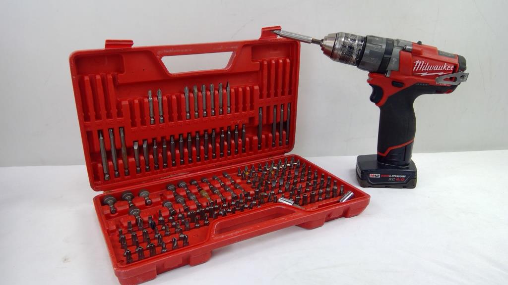 Milwaukee 1/2" Hammer Drill/Driver, And Craftsman Drill Bit Case, 2 Pieces