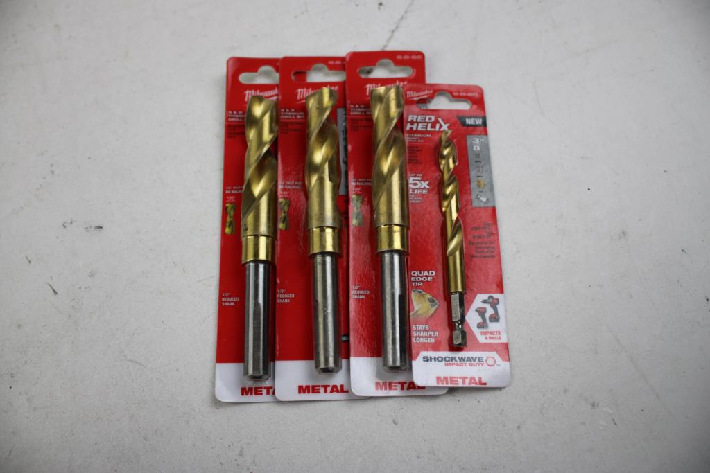 Milwaukee 3/4", 3/8" Titanium Drill Bits, 4 Pieces