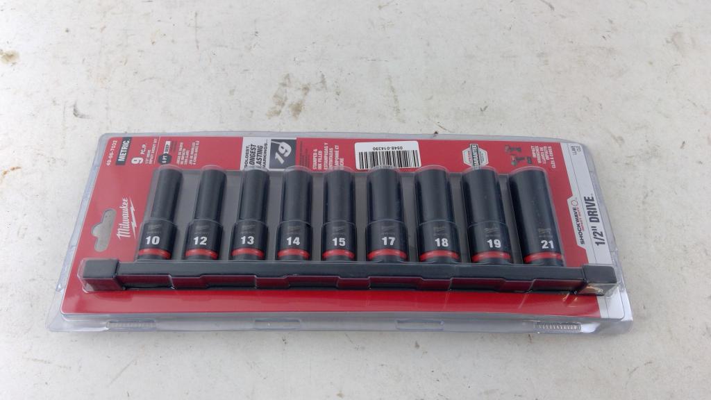 Milwaukee 9 Piece 1/2" Drive Impact Socket Set
