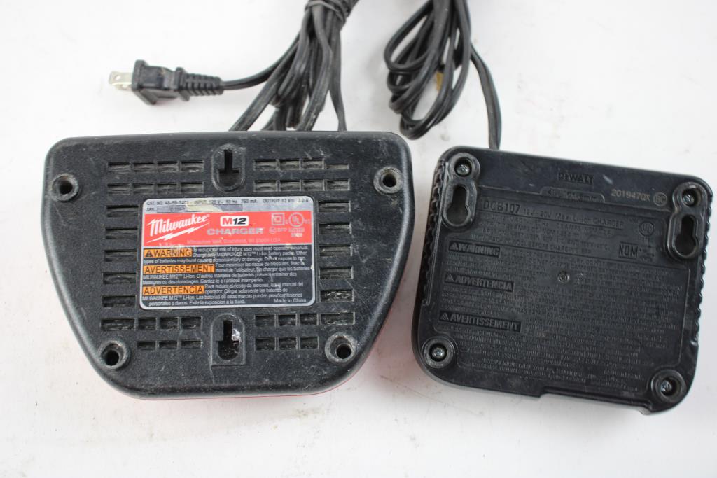 Milwaukee And DeWalt Battery Chargers, 2 Pieces | Property Room