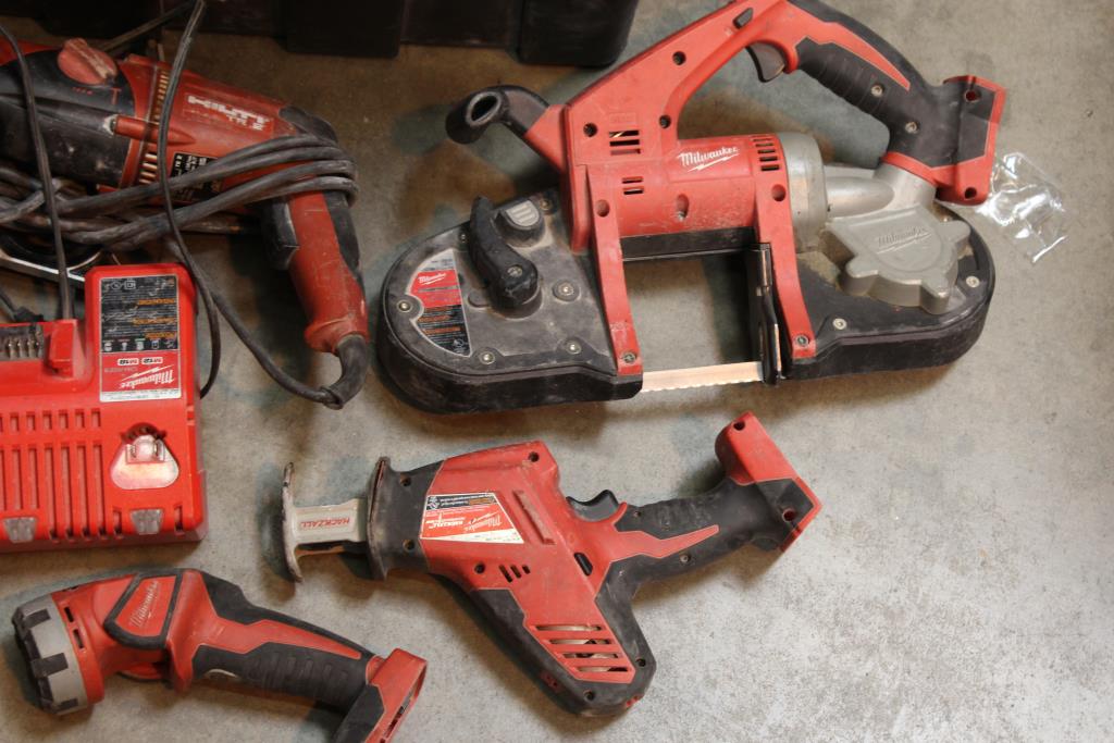 Milwaukee And Hilti Power Tools In Rolling Craftsman Toolbox, 5+ Pieces
