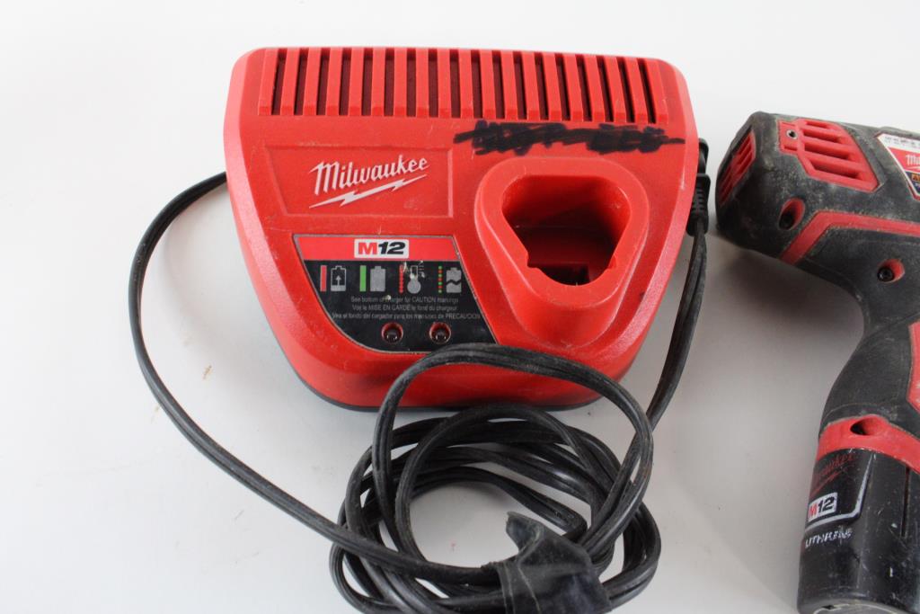 Milwaukee Cordless Drill With Accessories, 2+ Pieces Property Room