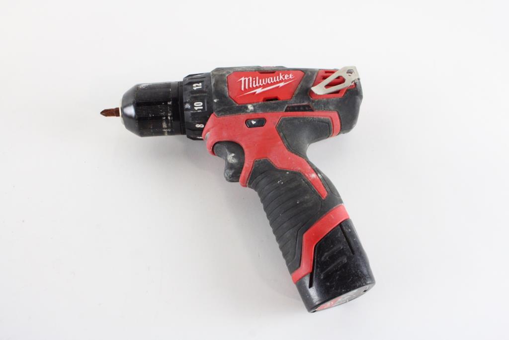 Milwaukee Cordless Drill With Accessories, 2+ Pieces Property Room