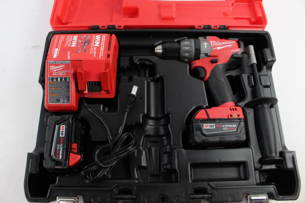 Milwaukee Cordless Drill With Batteries And Charger Property Room