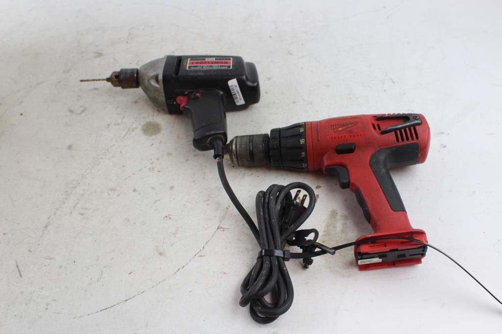 Milwaukee & Craftsman Drills; 2 Pieces Property Room