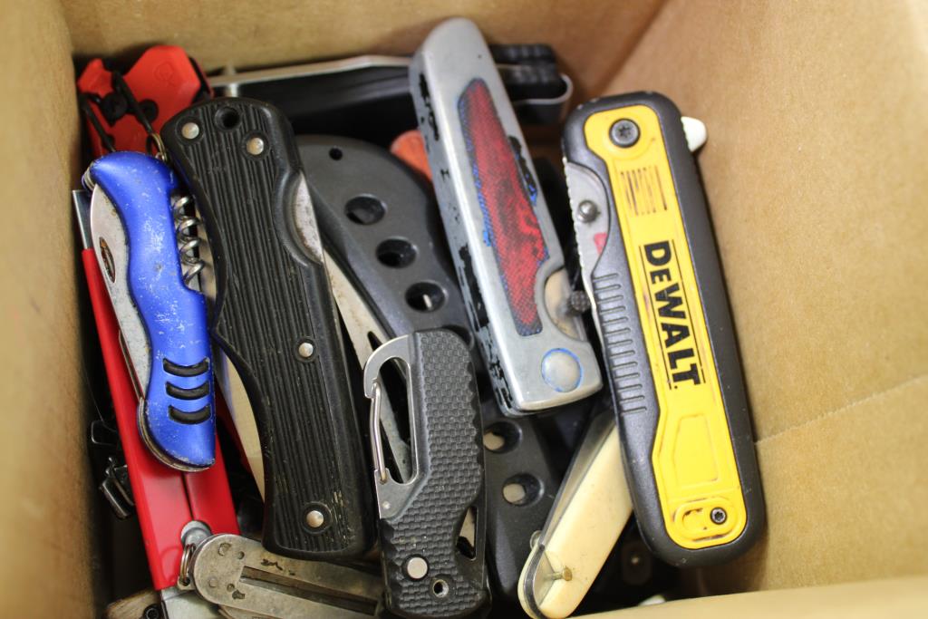 Milwaukee, Dewalt, Husky, Outdoor Edge Knife Bulk Lot, 34 Pieces
