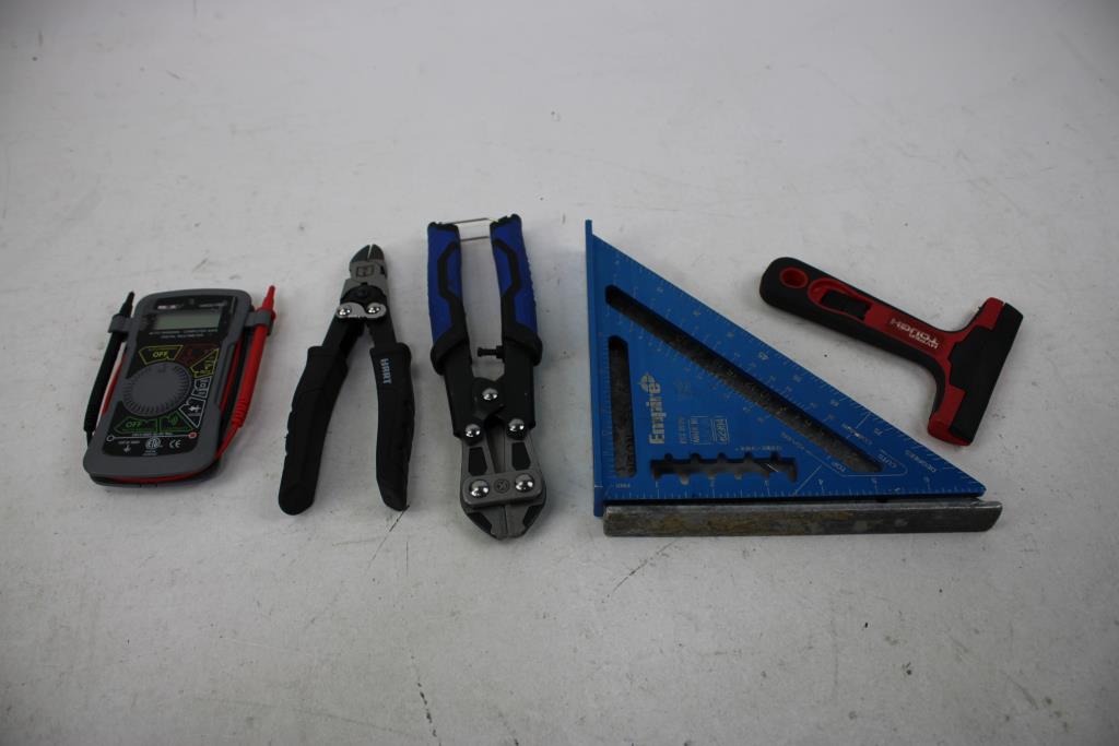 Milwaukee Drill Bits, Digital Multimeter, Pliers, And More In Kobalt Tool Bag