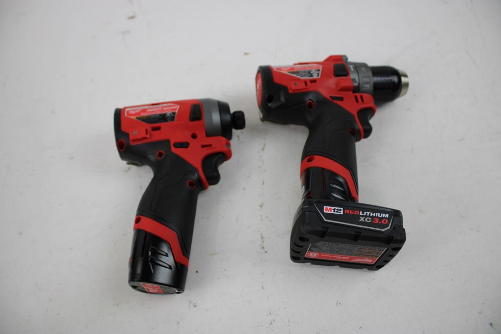 Milwaukee, Hammer Drill, Impact Driver, Tool Bag & Battery With Charger