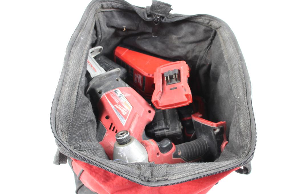 Milwaukee Hex Impact Driver, Hammer Drill/Driver, Hackzall, With Battery Packs, 9 Pieces