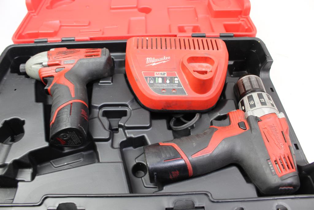 Milwaukee M12 Fuel 259722 2 Tool Kit Impact Driver, Drill Property Room