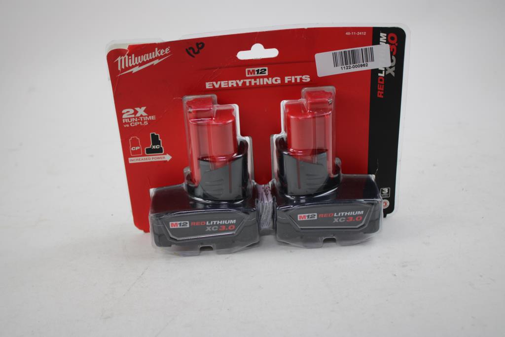 Milwaukee M12 Red Lithium XC3.0 Batteries 2-Pack