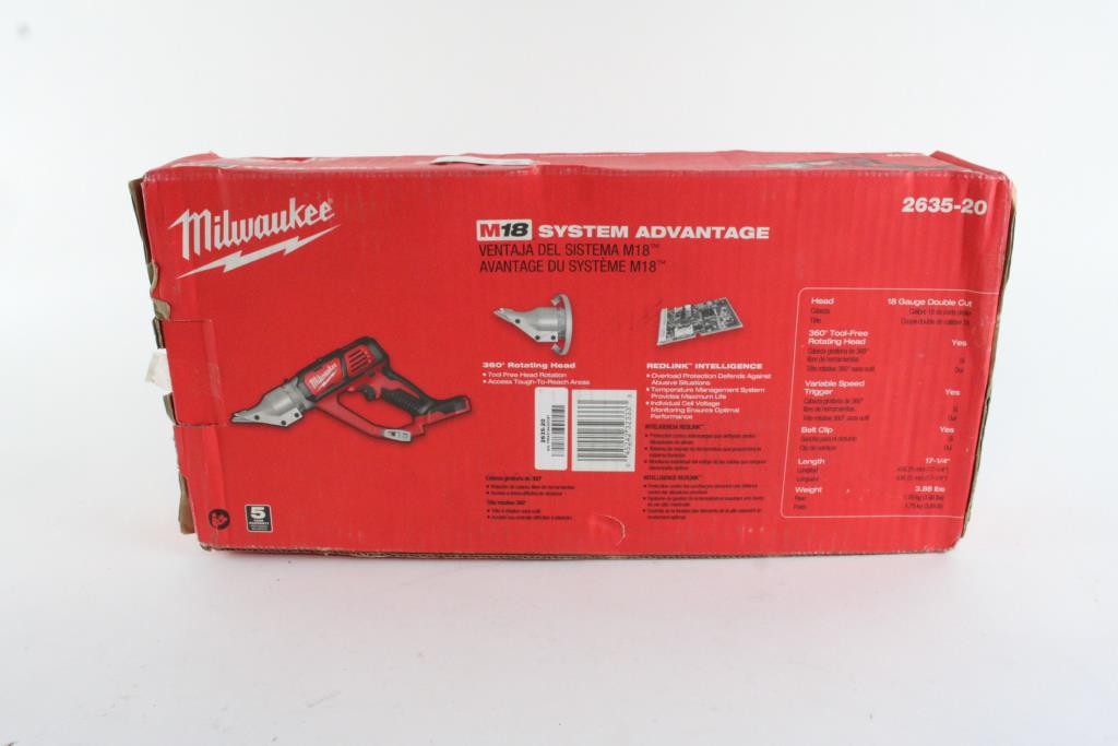Milwaukee M18 Cordless 18 Gauge Double Cut Shear Property Room