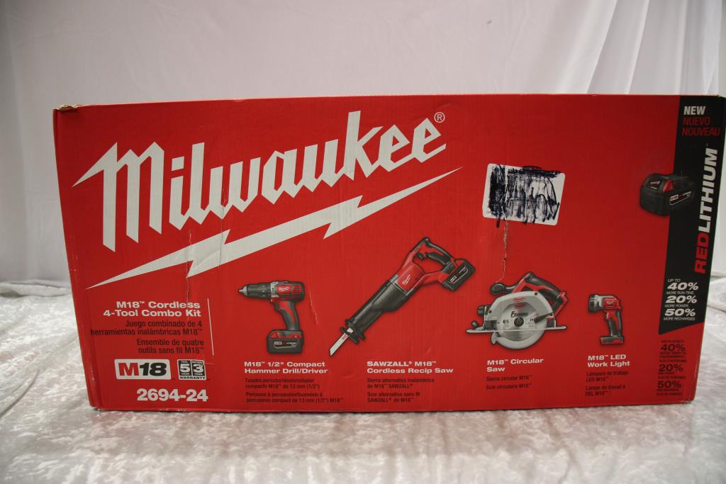 Milwaukee M18 Cordless 4Tool Combo Kit (Model 269424) Property Room