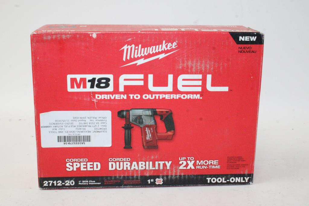 Milwaukee M18 Fuel Cordless Rotary Hammer, Model 271220 Property Room