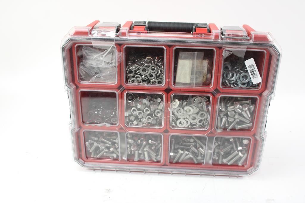 Milwaukee packout organizer with bolts and washers property room