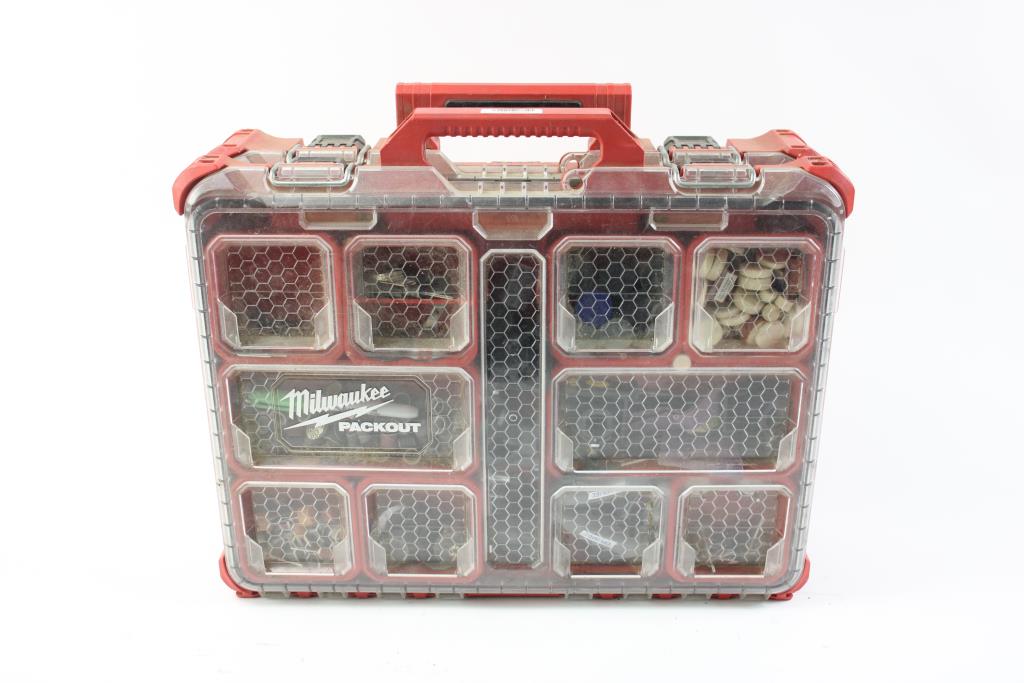 Milwaukee packout organizer with drill bits 20 pieces property room
