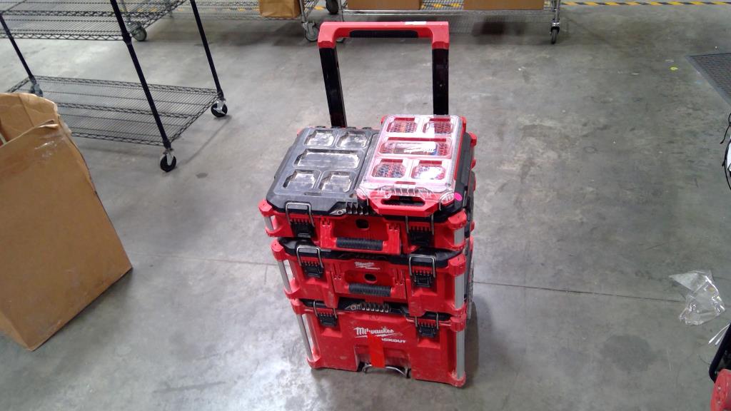 Milwaukee Packout Stackable Tool Box With Mixed Tools - Drill Bits, Hex Keys, And More