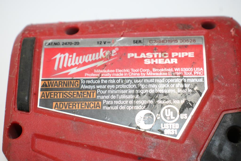 Milwaukee Plastic Pipe Shear Property Room