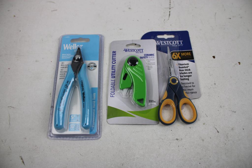 Milwaukee Wire Stripper, Westcott Utility Cutter, And More, 6 Pieces