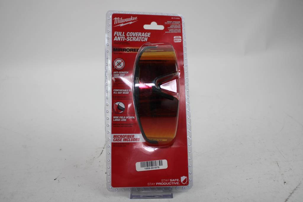 Milwaukee Wrap-Around Mirrored Safety Glasses