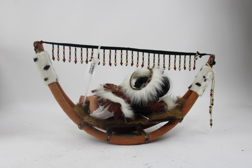 Minature Hammock With Native Doll