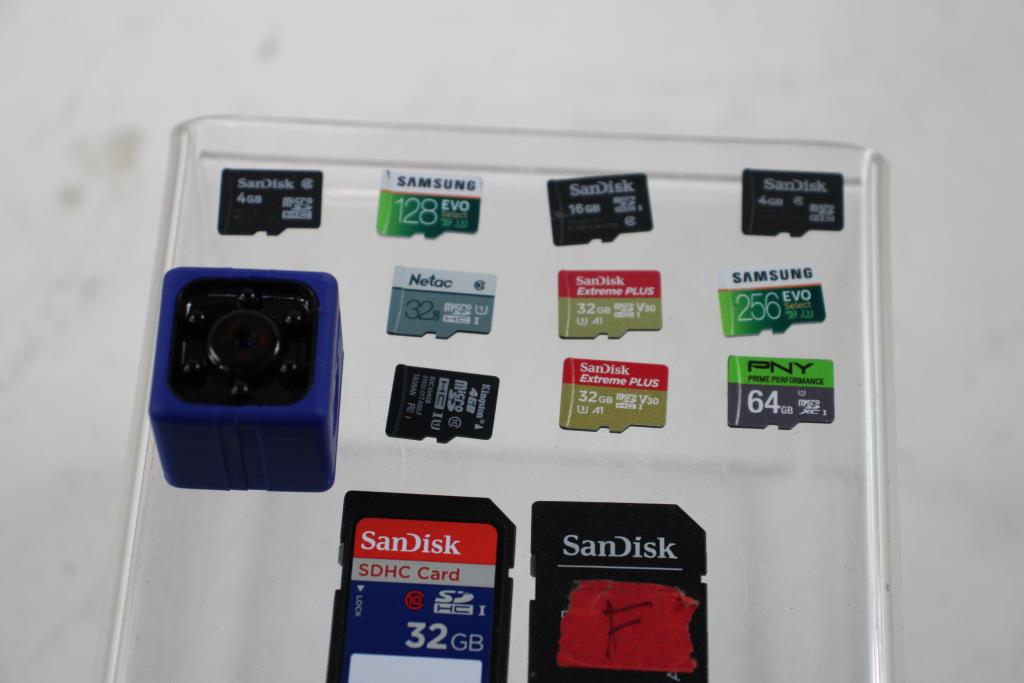 Mini Camera, SD Cards 14 Pieces Property Room