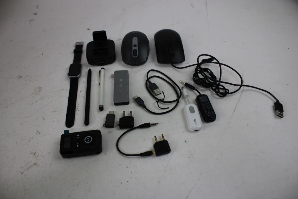 Mini Tripods, Avantree Relay, Audio Adapter, Wireless Microphone, And More, 12 Pieces