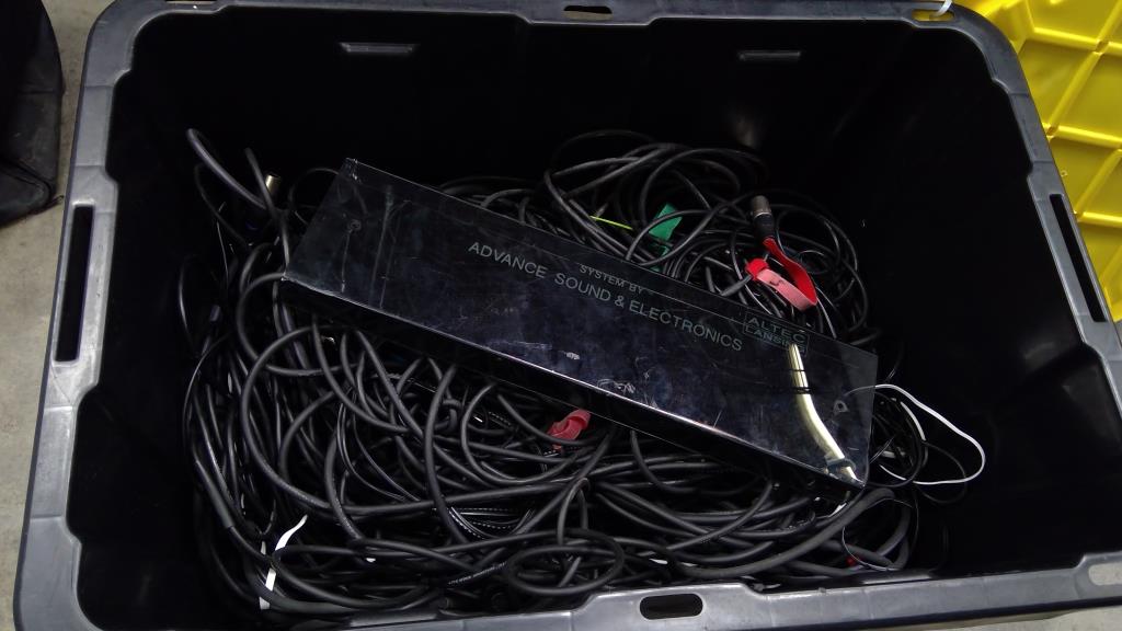 Mixed Cables Bulk Lot In HDX Plastic Storage Tote