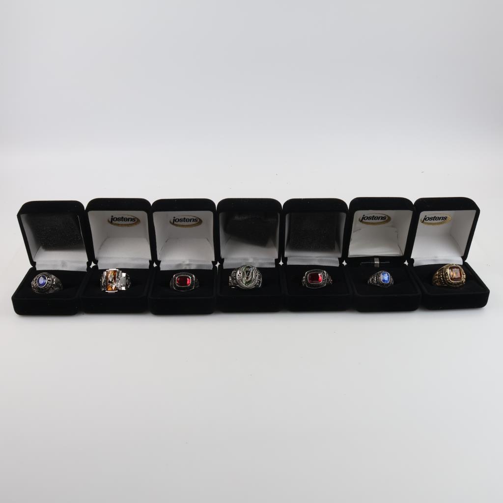 Mixed Class Rings With Boxes, 7 Pieces | Property Room