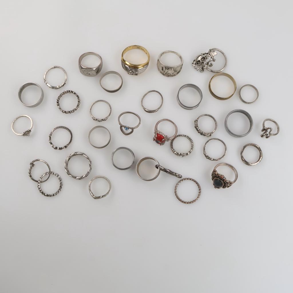 Mixed Fashion Rings, 30+ Pieces